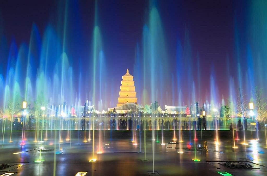 โชว์น้ำพุ Big Wild Goose Pagoda Fountains